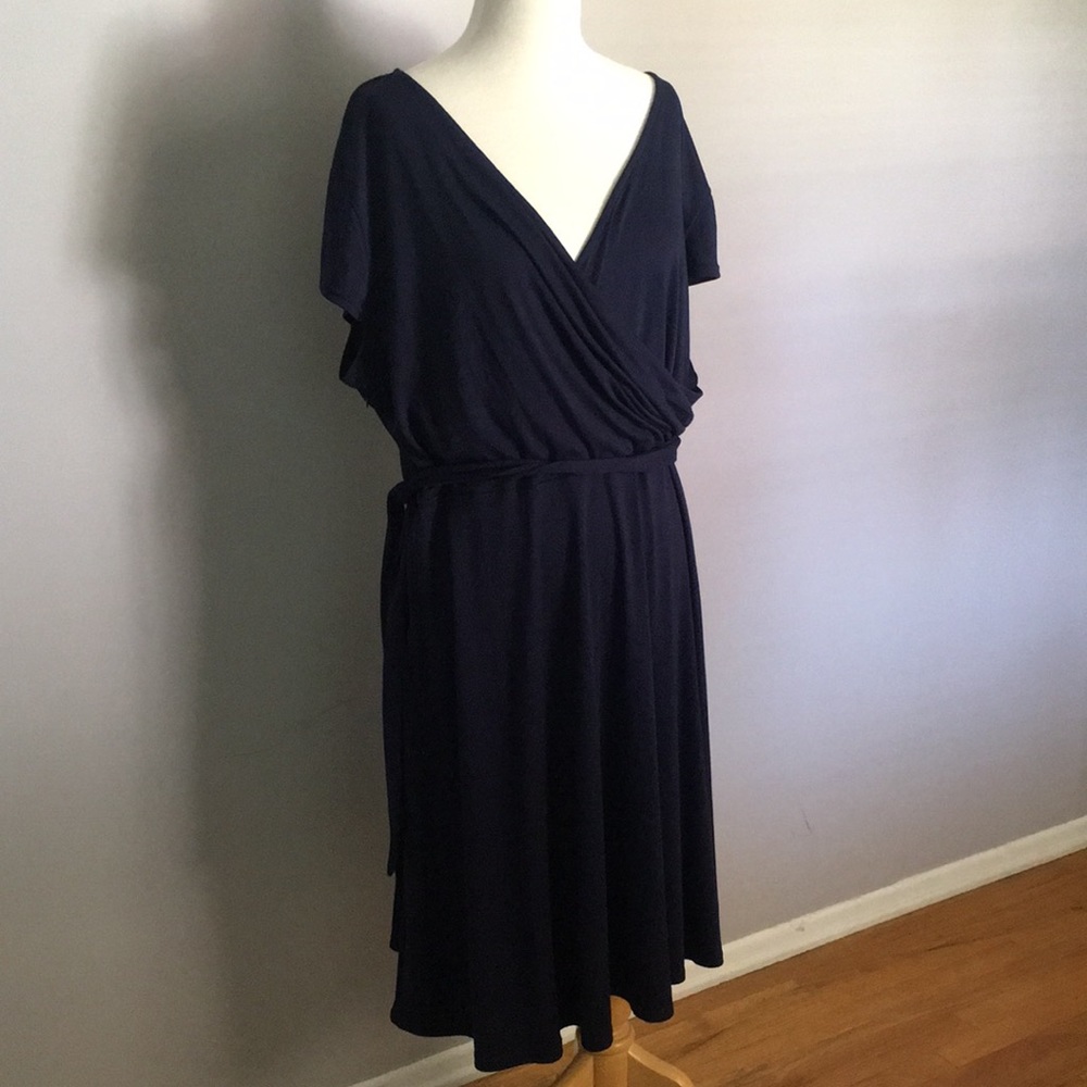 Womens Plus 3x/4x Navy - Jersey Knit Dress